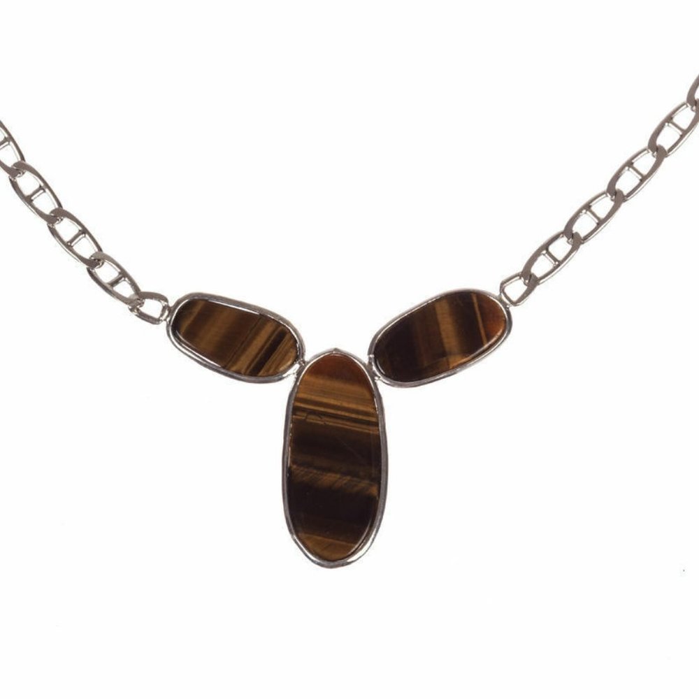 Alberto Juan Bezel Set Orange Tiger Eye Sterling S